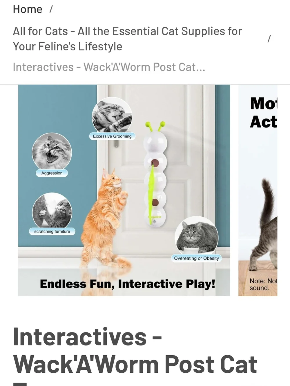 Source Unknown White Cat Interactive Toy with Neon Green Tail